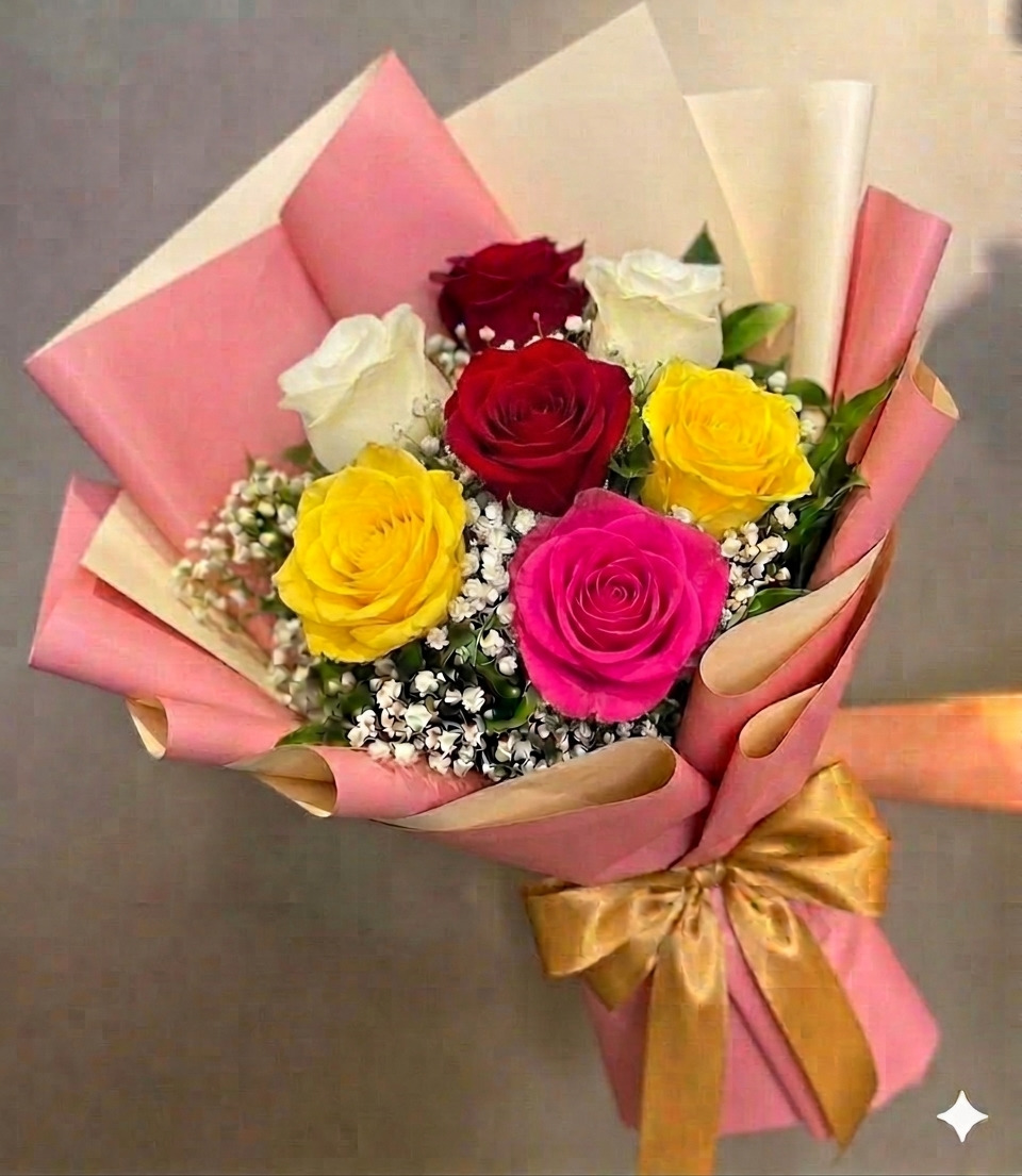 Buquê Rosas Coloridas Mistas — Floricultura Salvador