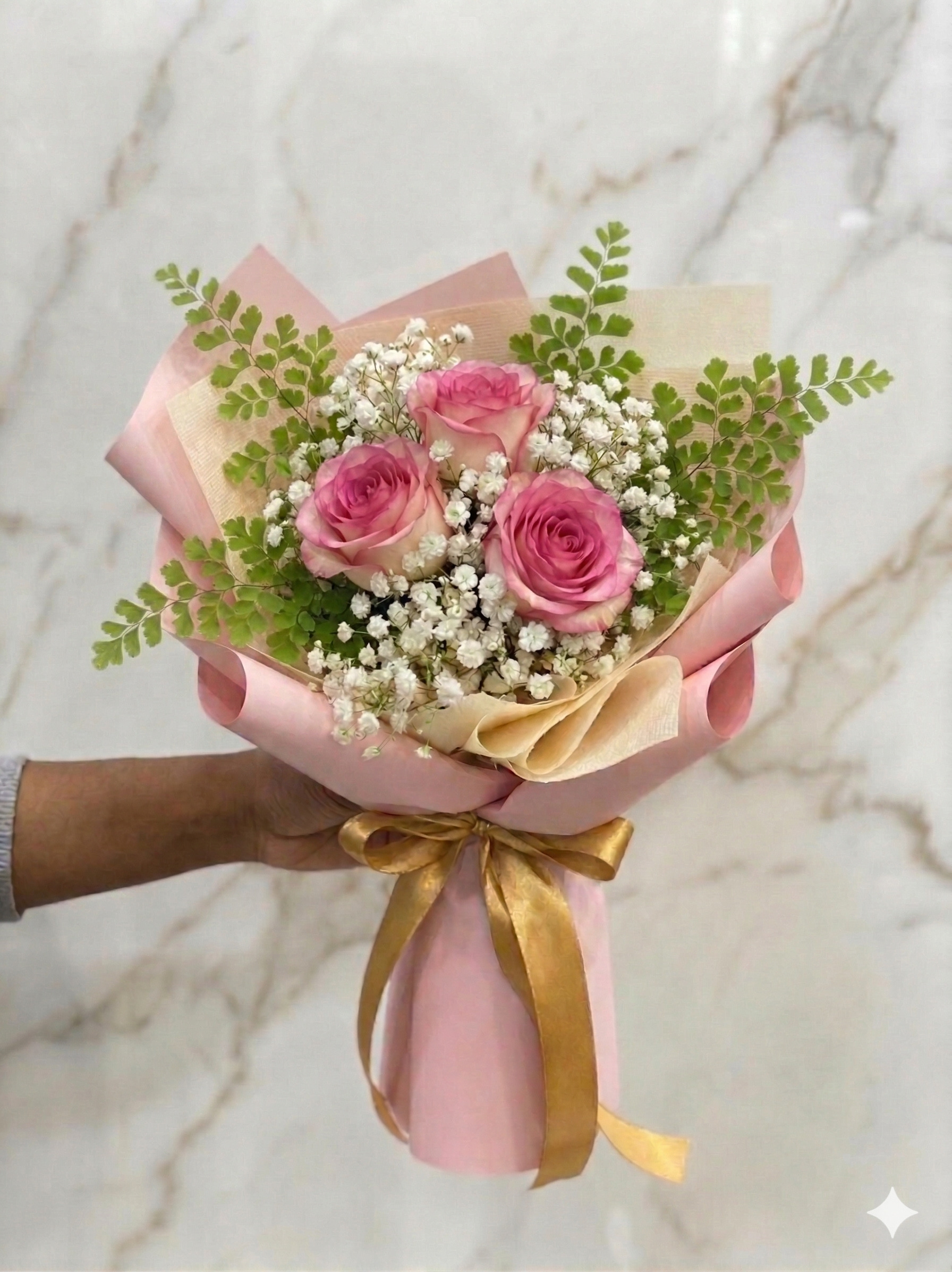 Buquê 3 Rosas Pink